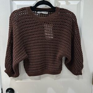 Zara crop knit sweater